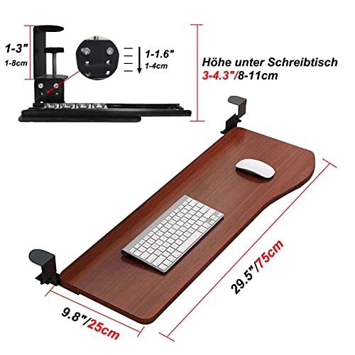 Verstellbare Tastaturablage mit verschiebbarem Trockner und Maus-Plattform, Untertisch-Lösung für Home Office & Gaming Setup, platzsparendes Design für Komfort Bild 2