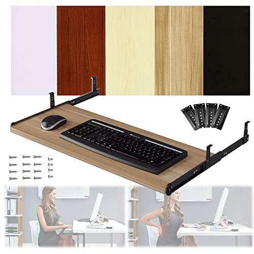 Tastatur und Maus aus Holz, platzsparendes Design, 54/60/70 x 27 cm, leicht zugängliche Tastaturen, perfekt für Home Office und Gaming Setup Bild 1