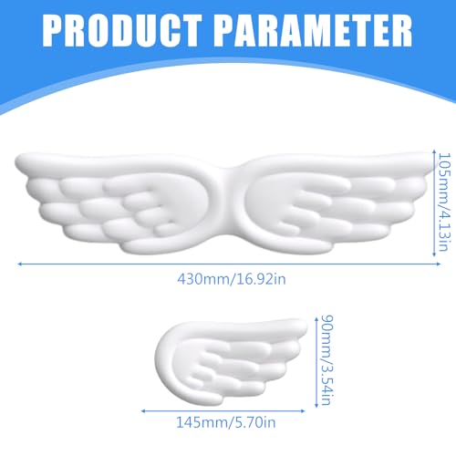 Angel-Flügel Handgelenkstütze: 430×105 Handballenauflage Tastatur, Handauflage Tastatur Mit PU Leder, Ergonomische Maus Handgelenkauflage, für Büro und Zuhause Bild 2