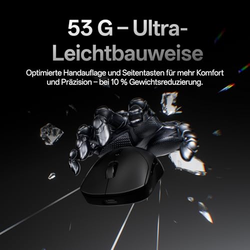 Rapoo VT2 MAX Kabellose Gaming-Maus, 30K DPI Sensor, echte 8000Hz Abfragerate, 53g Ultraleicht, 750 Std. Akku, Nordic nRF54L15 MCU, 120 Millionen optische Schalter, 10 programmierbare Tasten, Schwarz Bild 3