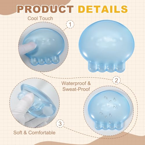 PATIKIL Gel Handgelenkstütze Handgelenkstütze Für Maus Quallenform Ergonomische Mausunterlage Weiche Silikonstütze Bequemes Kissen Für Computer Gaming Büro Zuhause Hellblau Bild 4