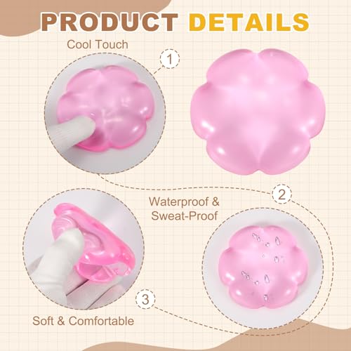 PATIKIL Gel Handgelenkstütze Handgelenkstütze Für Maus Blumenform Ergonomische Mausunterlage Weiche Silikonstütze Bequemes Kissen Für Computer Gaming Büro Zuhause Pink Bild 4