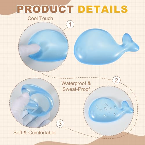 PATIKIL Gel Handgelenkstütze Handgelenkstütze Für Maus Wal Form Ergonomische Mausmatte Weiche Silikonstütze Bequemes Kissen Für Computer Gaming Büro Zuhause Hellblau Bild 4