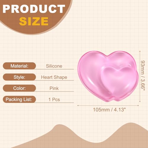 PATIKIL Gel Handgelenkstütze Handgelenkstütze Für Maus Herzform Ergonomische Mausunterlage Weiche Silikonstütze Bequemes Kissen Für Computer Gaming Büro Zuhause Pink Bild 3