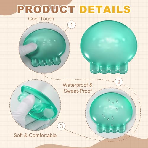 PATIKIL Gel Handgelenkstütze Handgelenkstütze Für Maus Quallenform Ergonomische Mausunterlage Weiche Silikonstütze Bequemes Kissen Für Computer Gaming Büro Zuhause Grün Bild 4