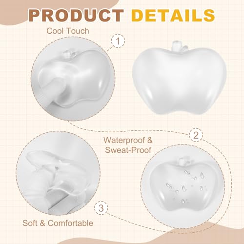 PATIKIL Gel Handgelenkauflage Handgelenkstütze Für Maus Apfelform Ergonomische Mausunterlage Weiche Silikonstütze Bequeme Polsterung Für Computer Gaming Büro Zuhause Transparent Bild 4