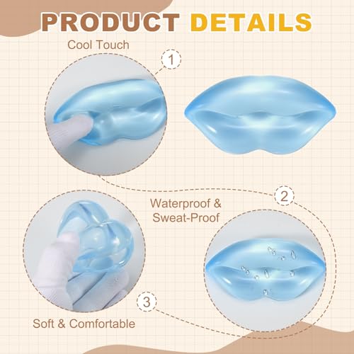 PATIKIL Gel Handgelenkstütze Handgelenkunterstützung Für Maus Lippenförmige Ergonomische Mausunterlage Weiche Silikonunterlage Bequemes Kissen Für Computer Gaming Büro Zuhause Hellblau Bild 4