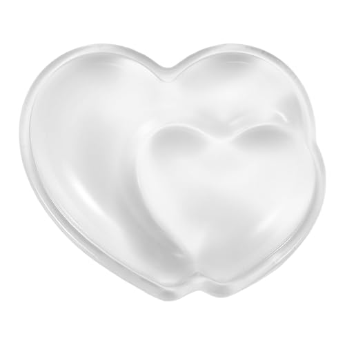 PATIKIL Gel Handgelenkauflage Handgelenkstütze Für Maus Herzform Ergonomische Mausunterlage Weiche Silikonstütze Bequemes Kissen Für Computer Gaming Büro Zuhause Transparent Bild 1