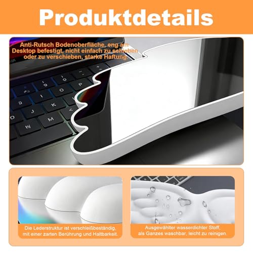 Engelsflügel 3-teilige Handgelenkauflage Set für Tastatur und Maus, Ergonomische Handgelenkstütze aus Weichem Memory-Schaum mit Anti-Rutsch Untersetzern für Computer, Laptop, Home-Office und Gaming Bild 3