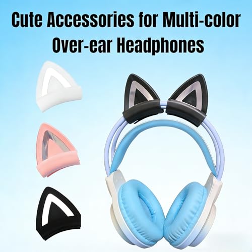 Katzenohren für Headset, Universal Headset Ohren Aufsatz, Süße Kitty Ohren Dekoration mit Verstellbarem Silikonband, Kopfhörer Katzenohren für 2,8–3,5 cm Umfang (rosa, Katzenohren) Bild 4
