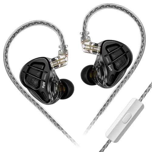 ZAR In-Ear-Kopfhörer mit 1DD+7BA-Hybrid-Treibereinheiten für Unvergleichliche Klangklarheit für Musikbegeisterte und Gaming-Fans. Schwarz, 109 DB Empfindlichkeit (Mit Mikrofon) Bild 1