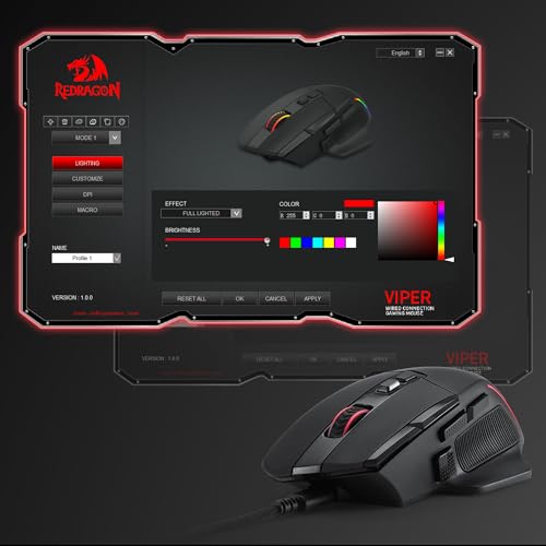 Redragon M925 Kabelgebundene Gaming-Maus, 24.000 DPI Optische Maus 10 programmierbaren Tasten, ergonomische natürliche Handauflage, Software unterstützt individuelle Tastenbelegung & DPI-Einstellung Bild 7