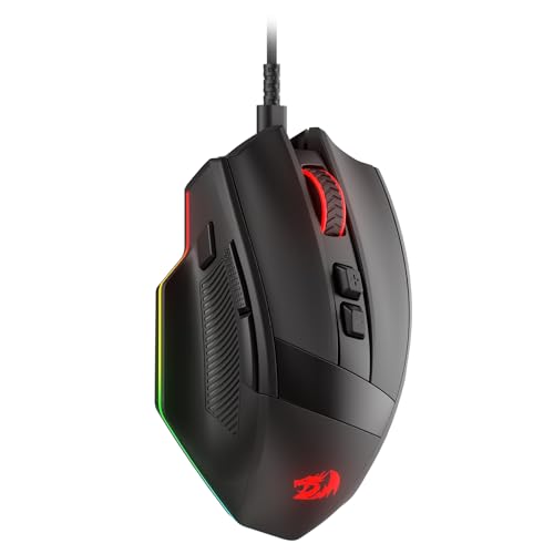 Redragon M923 Kabelgebundene RGB Gaming Maus, Optische Ergonomische Maus mit Max. 24.000 DPI, Hochpräziser Sensor SG8960, 8 Makrotasten, Softwareunterstützt Bild 1