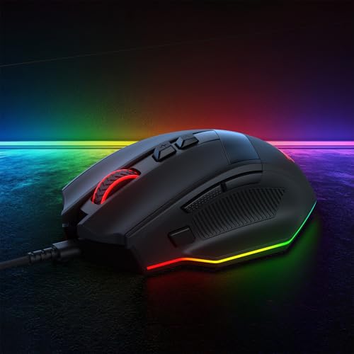 Redragon M923 Kabelgebundene RGB Gaming Maus, Optische Ergonomische Maus mit Max. 24.000 DPI, Hochpräziser Sensor SG8960, 8 Makrotasten, Softwareunterstützt Bild 7