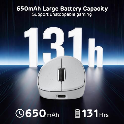 RK ROYAL KLUDGE MG5 8K kabellose Gaming Maus, 42K DPI PAW3950 Sensor, 56g leichte ergonomische, doppelte Abtastrate von 8KHz, Tri-Mode 2,4G/BT/USB-C, 100M Klicks Schalter, Weblaufwerk für Win/Mac Bild 4