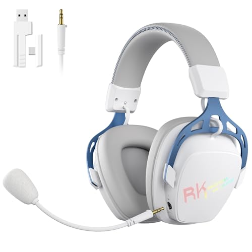 RK ROYAL KLUDGE HG103 Kabelloses Gaming-Headset für PS5, PS4, PC, Switch, Xbox, BT5.3/2.4G/3,5mm kabelgebundene RGB-OverEar-Kopfhörer Mikrofon, 50mm-Treibern, RobusterRahmen, 7.1Surround Sound für FPS Bild 1