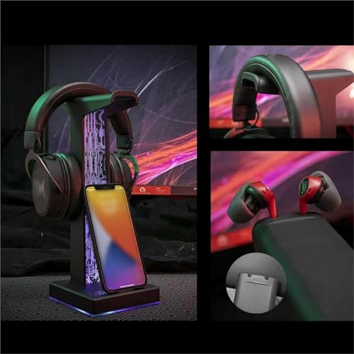 Gaming-Kopfhörerständer Aus Acryl, RGB-Headset-Ständer Mit USB-/3,5-mm-Audioanschluss, 10 Lichtmodi, Gaming-Zubehör Für Alle Kopfhörer Bild 6