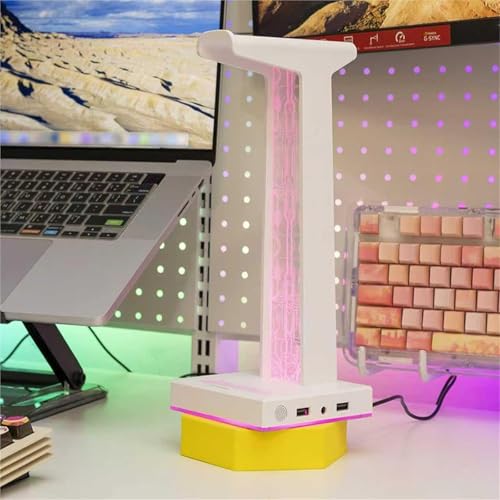 Gaming-Kopfhörerständer Aus Acryl, RGB-Headset-Ständer Mit USB-/3,5-mm-Audioanschluss, 10 Lichtmodi, Gaming-Zubehör Für Alle Kopfhörer Bild 7