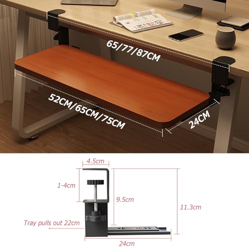 Verstellbare Untertisch-Tastaturablage mit C-Griff, ausziehbare Schubladen für Tastatur und Maus, effiziente Aufbewahrungslösung für Arbeit und Gaming, platzsparendes Design Bild 2