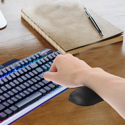 Cabilock Maus Handgelenkauflage Ergonomisch aus Silikon und Leder Schwarz Rutschfestes Mauspad mit Handgelenkstütze für Büro und Gaming Bild 2