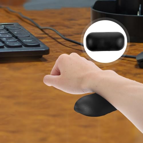 Cabilock Maus Handgelenkauflage Ergonomisch aus Silikon und Leder Schwarz Rutschfestes Mauspad mit Handgelenkstütze für Büro und Gaming Bild 6