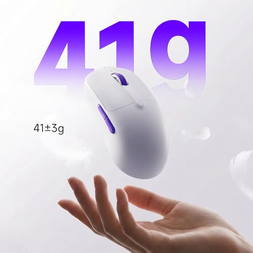 Akko Dash Max kabellose Gaming-Maus,41g ultraleichte Maus, 8K-Abfragerate mit PAW3395-Gaming-Sensor,BT/2,4-GHz-Funk-/Kabel-Gaming-Maus,8 einstellbare DPI bis zu 26.000,PC-Mäuse für Windows/Mac,Weiß Bild 3