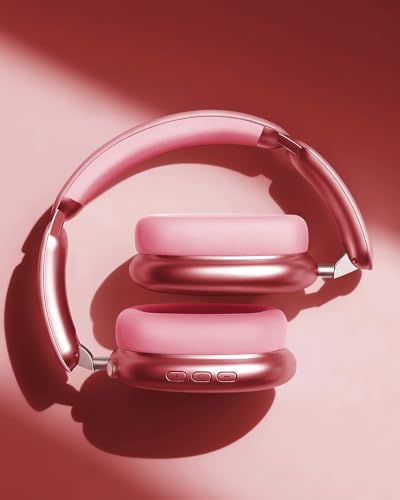 Wentronic Y02 Aktive Noise Cancelling Kopfhörer,60 Std.5 EQ-Musikmodi,Hi-Res-Audio,Tiefe Bässe,faltbares kabelloses Over-Ear-Bluetooth 5.4-Headset,atmungsaktive Leder-Ohrpolster (Rot) Bild 3