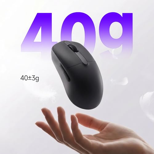 Akko Dash Max kabellose Gaming-Maus, 40g ultraleichte, PAW3395-Gaming-Sensor, kabellose (Bluetooth/2,4 GHz) und kabelgebundene Gaming-Maus, 8 einstellbare DPI-Stufen bis zu 26.000, PC-Mäuse, schwarz Bild 3