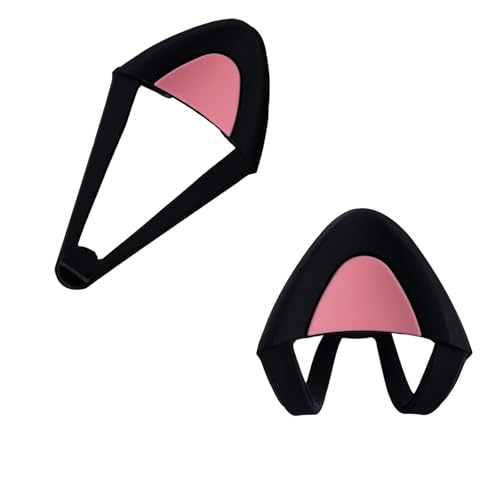 Katzenohren für Kopfhörer – Schwarz-Pinkes Deko-Set für Gaming-Headsets (2,8–3,8 cm) – Passend für HyperX Cloud/Cloud II/Cloud Flight/Logitech G – Streamer & Cosplay Zubehör Bild 1