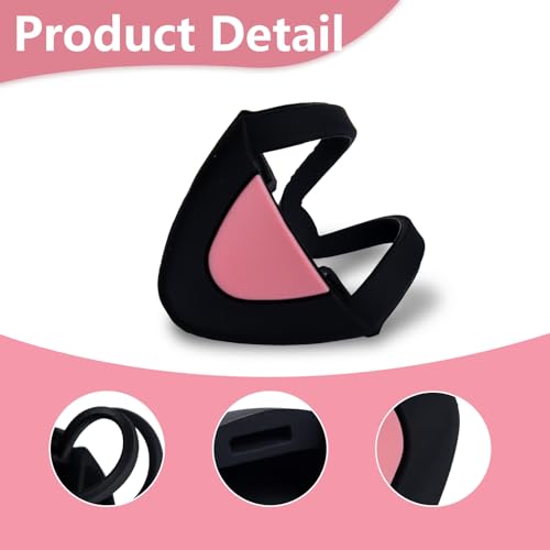Katzenohren für Kopfhörer – Schwarz-Pinkes Deko-Set für Gaming-Headsets (2,8–3,8 cm) – Passend für HyperX Cloud/Cloud II/Cloud Flight/Logitech G – Streamer & Cosplay Zubehör Bild 3