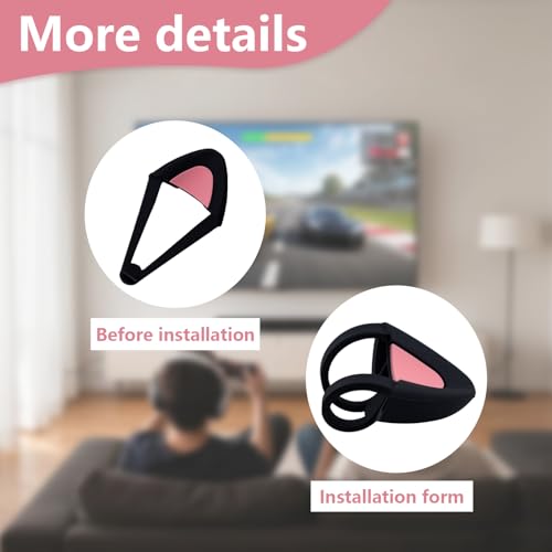 Katzenohren für Kopfhörer – Schwarz-Pinkes Deko-Set für Gaming-Headsets (2,8–3,8 cm) – Passend für HyperX Cloud/Cloud II/Cloud Flight/Logitech G – Streamer & Cosplay Zubehör Bild 4