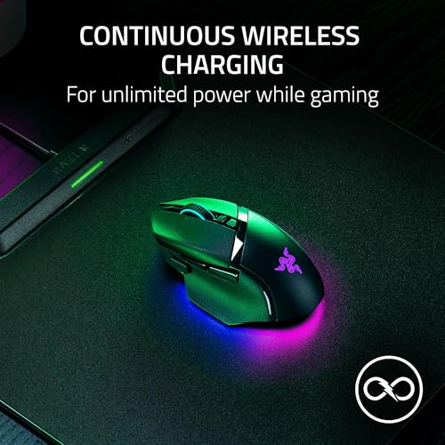 Razer HyperFlux V2 kabelloses Ladesystem: Kontinuierliches Laden, Gaming-Mauspad & Puck, nahtlose automatische Kopplung, HyperSpeed-Multi-Geräte-Konnektivität, rutschfeste Gummiunterseite, harte Bild 2