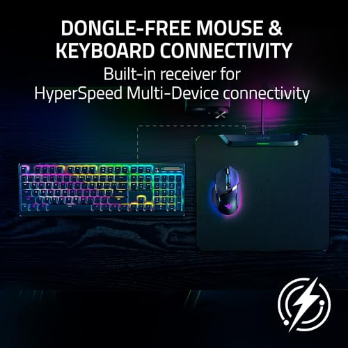 Razer HyperFlux V2 kabelloses Ladesystem: Kontinuierliches Laden, Gaming-Mauspad & Puck, nahtlose automatische Kopplung, HyperSpeed-Multi-Geräte-Konnektivität, rutschfeste Gummiunterseite, harte Bild 5