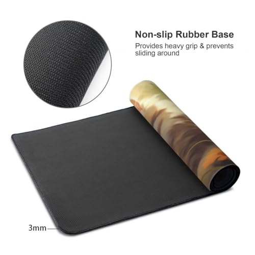 Mauspad XXL 1000x500mm, Katze Mousepad XXL Mauspad Gaming Blume Mouse Pad mit Genähten Kanten, Rutschfest und Wasserabweisend Schreibtisch Unterlage Groß Desk Mat für Tastatur und Maus -MP1024 Bild 7