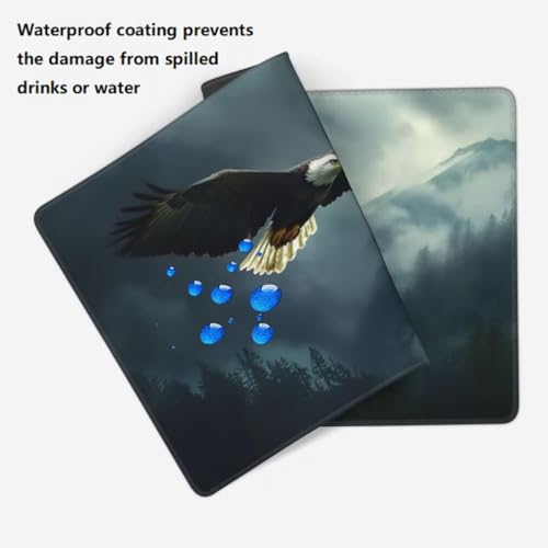 Mauspad XXL 1200x600mm, Adler Mousepad XXL Mauspad Gaming Nebelverhangener Wald Mouse Pad mit Genähten Kanten, Rutschfest Schreibtisch Unterlage Groß Desk Mat für Tastatur und Maus PC Zubehör -MP970 Bild 4