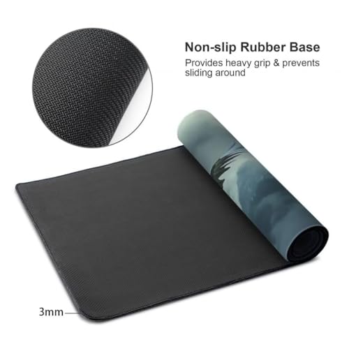 Mauspad XXL 1200x600mm, Adler Mousepad XXL Mauspad Gaming Nebelverhangener Wald Mouse Pad mit Genähten Kanten, Rutschfest Schreibtisch Unterlage Groß Desk Mat für Tastatur und Maus PC Zubehör -MP970 Bild 7