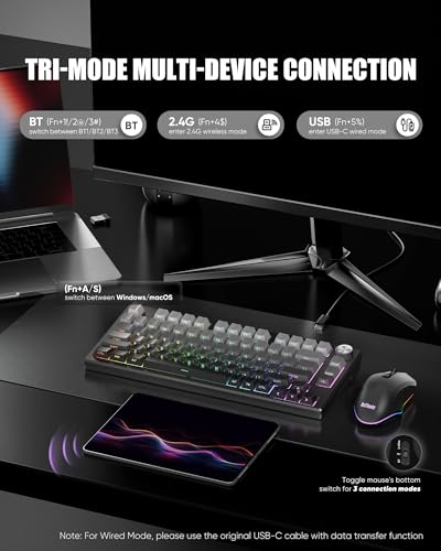 RedThudner K75 Wireless Gaming Tastatur und Maus Bild 4