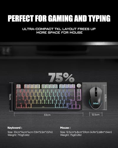 RedThudner K75 Wireless Gaming Tastatur und Maus Bild 7