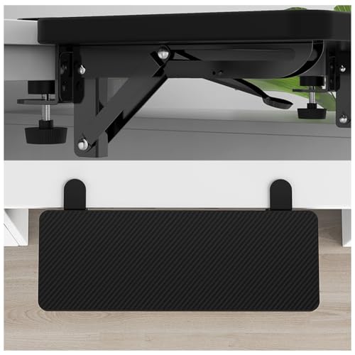 Gaming-Tastaturablage unter dem Schreibtisch, verstellbare ausziehbare Tastatur- und Maus-Plattform mit Klemme, faltbare Armlehne, Ellenbogenstütze, 75 x 24 cm Bild 5