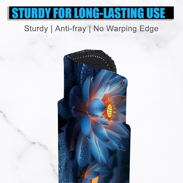 Schreibtischunterlage Blau Mauspad XXL 150x80cm Mousepad Lotus Gaming Mauspad mit Nicht rutschender Unterlage, Vernähte Kanten WassXerdicht Anti-Rutsch Maus Pad für Laptop, Office Geschenke F0-566 Bild 3