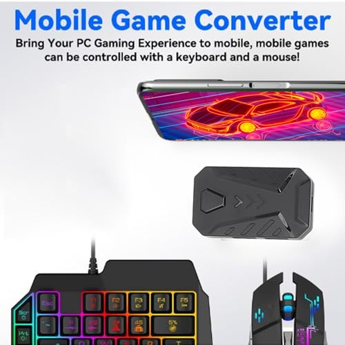 Bewinner RGB-Gaming-Tastatur-Maus-Kombi-Konverter-Set für Einhändiges Handyspiel mit Telefonständer für Bild 4