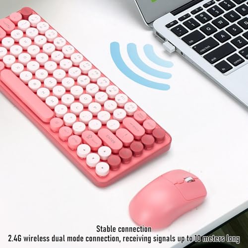 Ejoyous Drahtlose -Tastatur, Mechanische Tastatur und Maus Combo Gaming- 85 Tasten Dual-Mode 2.4G Runde Keycaps Abnehmbares Design, für OS X Systeme Bild 3