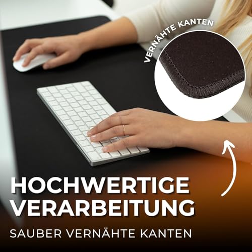 Silent Monsters Mauspad 440 x 350 mm Stoff Mousepad - Schwarz - Vernähter Rand, rutschfest & leise, für Office und Gaming Maus - 44 x 35 cm Mouse Pad Mat - Mausunterlage für alle Maus Arten Bild 2