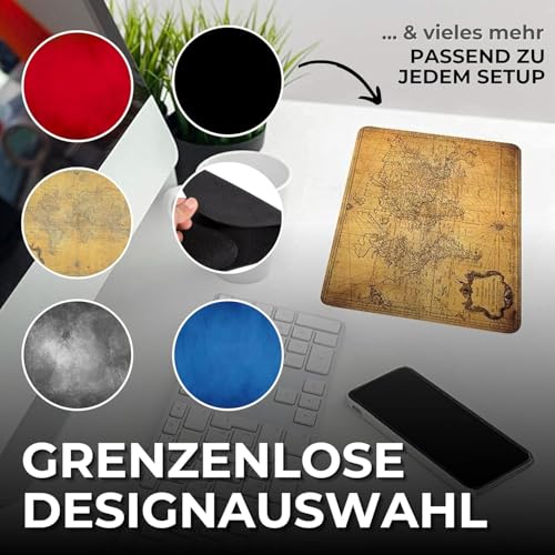 Silent Monsters Mauspad 440 x 350 mm Stoff Mousepad - Schwarz - Vernähter Rand, rutschfest & leise, für Office und Gaming Maus - 44 x 35 cm Mouse Pad Mat - Mausunterlage für alle Maus Arten Bild 3