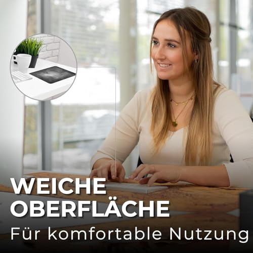 Silent Monsters Mauspad 440 x 350 mm Stoff Mousepad - Schwarz - Vernähter Rand, rutschfest & leise, für Office und Gaming Maus - 44 x 35 cm Mouse Pad Mat - Mausunterlage für alle Maus Arten Bild 5
