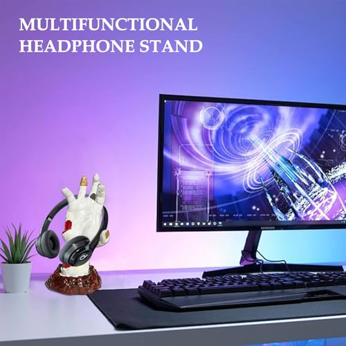 PORFOYO Kopfhörer Ständer, Teufelshand Design Ständer, Headset Halterung, Kopfhörer- Und Controllerhalter, Kopfhörerhalterung, Gaming Headset Halterung Schreibtisch Für Alle Kopfhörergrößen Bild 4