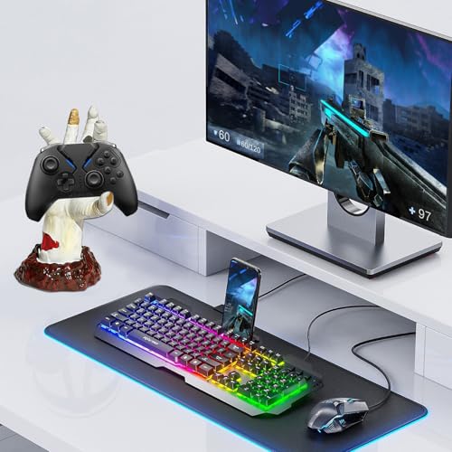 PORFOYO Kopfhörer Ständer, Teufelshand Design Ständer, Headset Halterung, Kopfhörer- Und Controllerhalter, Kopfhörerhalterung, Gaming Headset Halterung Schreibtisch Für Alle Kopfhörergrößen Bild 5