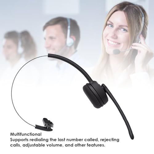 Headset, Kabelloses Headset mit Geräuschunterdrückendem Mikrofon 5.0 für Call Center Business Office Bild 2
