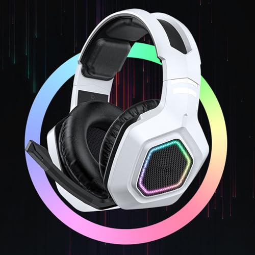 3,5 Mm Kabelgebundenes Gaming-Headset mit Sound mit Geringer Latenz, Ideales Tastenlayout für Gamer, Kabelloses Mobiles Headset, Gaming-Kopfhörer (White) Bild 5