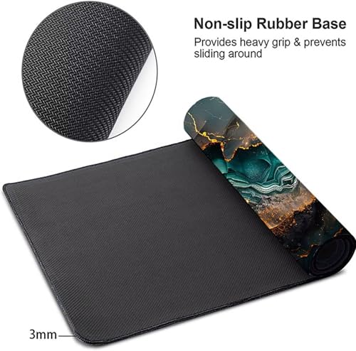 Mauspad XXL 1400x600x3 mm Gaming Mousepad mit Vernähte Kanten - rutschfest Mouse Pad - für PC mit Glatter Oberfläche Mauspad, Mousepad Abstrakt Grün, Maus Pad für alle Maustypen PjY8766 J-3 Bild 4